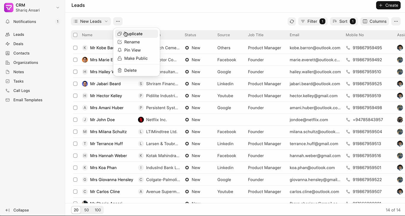 لوحة تحكم نظام ERP